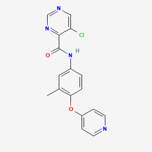 molecular formula C17H13ClN4O2 B7677134 5-chloro-N-(3-methyl-4-pyridin-4-yloxyphenyl)pyrimidine-4-carboxamide 