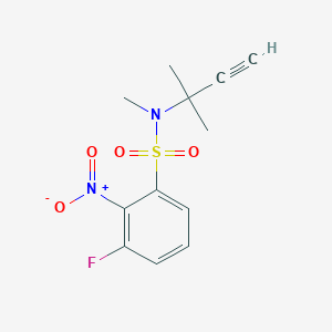 molecular formula C12H13FN2O4S B7677162 3-fluoro-N-methyl-N-(2-methylbut-3-yn-2-yl)-2-nitrobenzenesulfonamide 