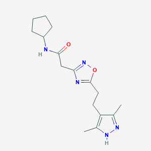 N-cyclopentyl-2-[5-[2-(3,5-dimethyl-1H-pyrazol-4-yl)ethyl]-1,2,4-oxadiazol-3-yl]acetamide