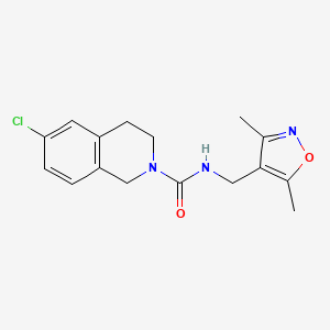 6-chloro-N-[(3,5-dimethyl-1,2-oxazol-4-yl)methyl]-3,4-dihydro-1H-isoquinoline-2-carboxamide