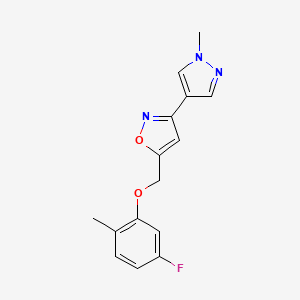 5-[(5-Fluoro-2-methylphenoxy)methyl]-3-(1-methylpyrazol-4-yl)-1,2-oxazole