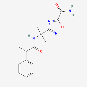 3-[2-(2-Phenylpropanoylamino)propan-2-yl]-1,2,4-oxadiazole-5-carboxamide