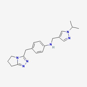 4-(6,7-dihydro-5H-pyrrolo[2,1-c][1,2,4]triazol-3-ylmethyl)-N-[(1-propan-2-ylpyrazol-4-yl)methyl]aniline