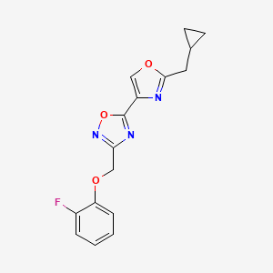 5-[2-(Cyclopropylmethyl)-1,3-oxazol-4-yl]-3-[(2-fluorophenoxy)methyl]-1,2,4-oxadiazole