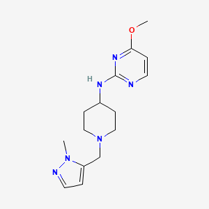 4-methoxy-N-[1-[(2-methylpyrazol-3-yl)methyl]piperidin-4-yl]pyrimidin-2-amine