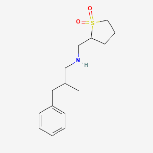 molecular formula C15H23NO2S B7677339 N-[(1,1-dioxothiolan-2-yl)methyl]-2-methyl-3-phenylpropan-1-amine 