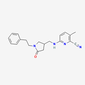 3-Methyl-6-[[5-oxo-1-(2-phenylethyl)pyrrolidin-3-yl]methylamino]pyridine-2-carbonitrile