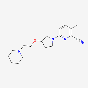 molecular formula C18H26N4O B7677388 3-Methyl-6-[3-(2-piperidin-1-ylethoxy)pyrrolidin-1-yl]pyridine-2-carbonitrile 