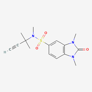 molecular formula C15H19N3O3S B7677394 N,1,3-trimethyl-N-(2-methylbut-3-yn-2-yl)-2-oxobenzimidazole-5-sulfonamide 