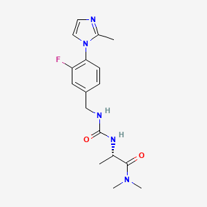 (2S)-2-[[3-fluoro-4-(2-methylimidazol-1-yl)phenyl]methylcarbamoylamino]-N,N-dimethylpropanamide