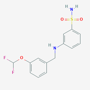 molecular formula C14H14F2N2O3S B7677421 3-[[3-(Difluoromethoxy)phenyl]methylamino]benzenesulfonamide 