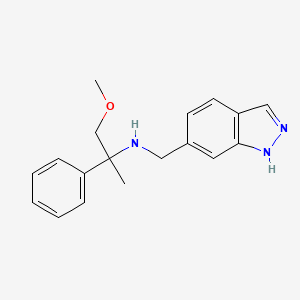 molecular formula C18H21N3O B7677481 N-(1H-indazol-6-ylmethyl)-1-methoxy-2-phenylpropan-2-amine 