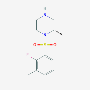 molecular formula C12H17FN2O2S B7677486 (2S)-1-(2-fluoro-3-methylphenyl)sulfonyl-2-methylpiperazine 