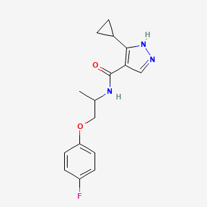 molecular formula C16H18FN3O2 B7677490 5-cyclopropyl-N-[1-(4-fluorophenoxy)propan-2-yl]-1H-pyrazole-4-carboxamide 