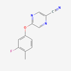 molecular formula C12H8FN3O B7677533 5-(3-Fluoro-4-methylphenoxy)pyrazine-2-carbonitrile 