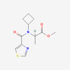 molecular formula C12H16N2O3S B7677547 Methyl 2-[cyclobutyl(1,3-thiazole-4-carbonyl)amino]propanoate 