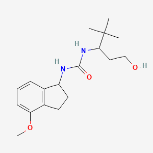 molecular formula C18H28N2O3 B7677550 1-(1-hydroxy-4,4-dimethylpentan-3-yl)-3-(4-methoxy-2,3-dihydro-1H-inden-1-yl)urea 