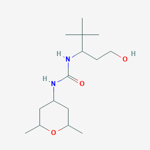 molecular formula C15H30N2O3 B7677577 1-(2,6-Dimethyloxan-4-yl)-3-(1-hydroxy-4,4-dimethylpentan-3-yl)urea 