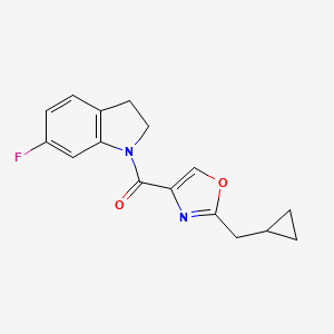 [2-(Cyclopropylmethyl)-1,3-oxazol-4-yl]-(6-fluoro-2,3-dihydroindol-1-yl)methanone