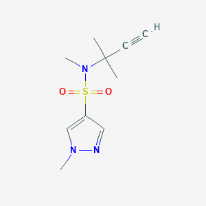 molecular formula C10H15N3O2S B7677607 N,1-dimethyl-N-(2-methylbut-3-yn-2-yl)pyrazole-4-sulfonamide 