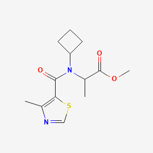 molecular formula C13H18N2O3S B7677626 Methyl 2-[cyclobutyl-(4-methyl-1,3-thiazole-5-carbonyl)amino]propanoate 