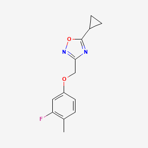 5-Cyclopropyl-3-[(3-fluoro-4-methylphenoxy)methyl]-1,2,4-oxadiazole