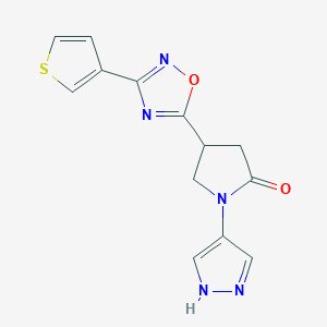 1-(1H-pyrazol-4-yl)-4-(3-thiophen-3-yl-1,2,4-oxadiazol-5-yl)pyrrolidin-2-one