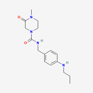 4-methyl-3-oxo-N-[[4-(propylamino)phenyl]methyl]piperazine-1-carboxamide