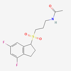 N-[3-[(4,6-difluoro-2,3-dihydro-1H-inden-1-yl)sulfonyl]propyl]acetamide