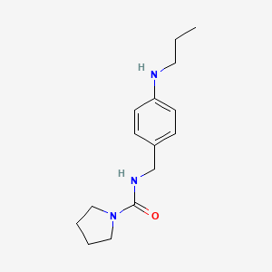 molecular formula C15H23N3O B7677709 N-[[4-(propylamino)phenyl]methyl]pyrrolidine-1-carboxamide 