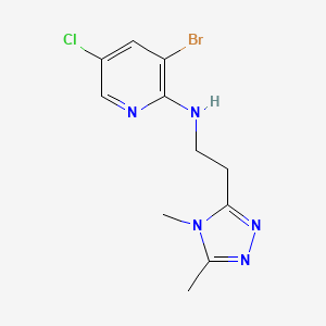 molecular formula C11H13BrClN5 B7677777 3-bromo-5-chloro-N-[2-(4,5-dimethyl-1,2,4-triazol-3-yl)ethyl]pyridin-2-amine 