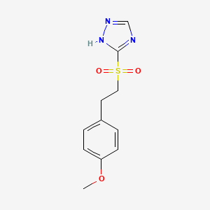 molecular formula C11H13N3O3S B7677817 5-[2-(4-methoxyphenyl)ethylsulfonyl]-1H-1,2,4-triazole 