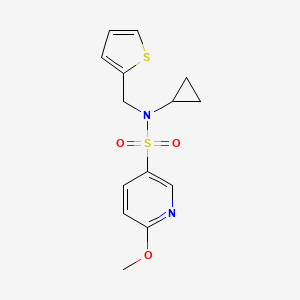 N-cyclopropyl-6-methoxy-N-(thiophen-2-ylmethyl)pyridine-3-sulfonamide