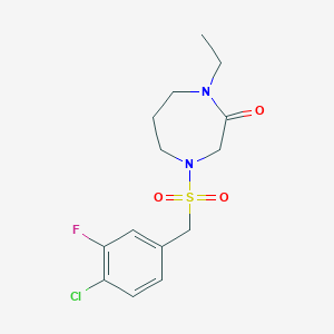 4-[(4-Chloro-3-fluorophenyl)methylsulfonyl]-1-ethyl-1,4-diazepan-2-one