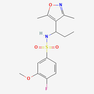 N-[1-(3,5-dimethyl-1,2-oxazol-4-yl)propyl]-4-fluoro-3-methoxybenzenesulfonamide