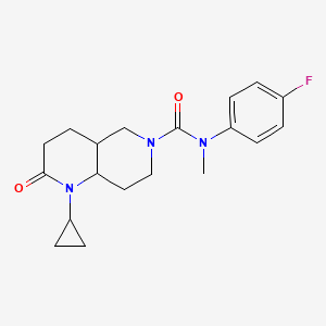 1-cyclopropyl-N-(4-fluorophenyl)-N-methyl-2-oxo-4,4a,5,7,8,8a-hexahydro-3H-1,6-naphthyridine-6-carboxamide