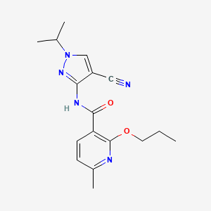 molecular formula C17H21N5O2 B7677891 N-(4-cyano-1-propan-2-ylpyrazol-3-yl)-6-methyl-2-propoxypyridine-3-carboxamide 