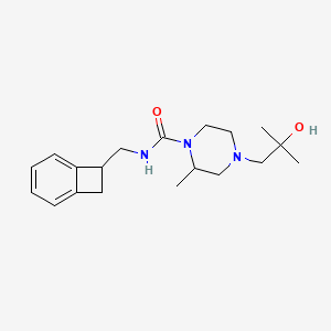 molecular formula C19H29N3O2 B7677907 N-(7-bicyclo[4.2.0]octa-1,3,5-trienylmethyl)-4-(2-hydroxy-2-methylpropyl)-2-methylpiperazine-1-carboxamide 