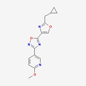 5-[2-(Cyclopropylmethyl)-1,3-oxazol-4-yl]-3-(6-methoxypyridin-3-yl)-1,2,4-oxadiazole