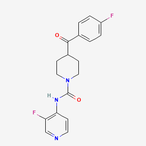 molecular formula C18H17F2N3O2 B7677918 4-(4-fluorobenzoyl)-N-(3-fluoropyridin-4-yl)piperidine-1-carboxamide 