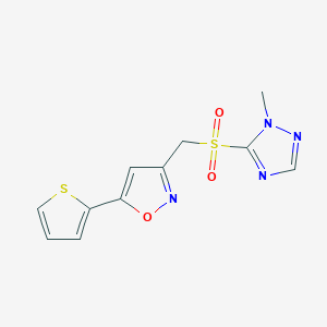 3-[(2-Methyl-1,2,4-triazol-3-yl)sulfonylmethyl]-5-thiophen-2-yl-1,2-oxazole