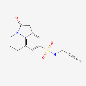 molecular formula C15H16N2O3S B7677929 N-methyl-2-oxo-N-prop-2-ynyl-1-azatricyclo[6.3.1.04,12]dodeca-4,6,8(12)-triene-6-sulfonamide 