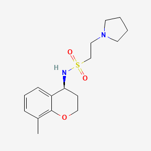 molecular formula C16H24N2O3S B7677941 N-[(4S)-8-methyl-3,4-dihydro-2H-chromen-4-yl]-2-pyrrolidin-1-ylethanesulfonamide 