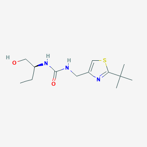 molecular formula C13H23N3O2S B7677981 1-[(2-tert-butyl-1,3-thiazol-4-yl)methyl]-3-[(2S)-1-hydroxybutan-2-yl]urea 