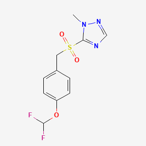 molecular formula C11H11F2N3O3S B7677986 5-[[4-(Difluoromethoxy)phenyl]methylsulfonyl]-1-methyl-1,2,4-triazole 