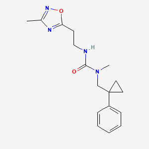 1-Methyl-3-[2-(3-methyl-1,2,4-oxadiazol-5-yl)ethyl]-1-[(1-phenylcyclopropyl)methyl]urea