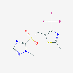 2-Methyl-5-[(2-methyl-1,2,4-triazol-3-yl)sulfonylmethyl]-4-(trifluoromethyl)-1,3-thiazole