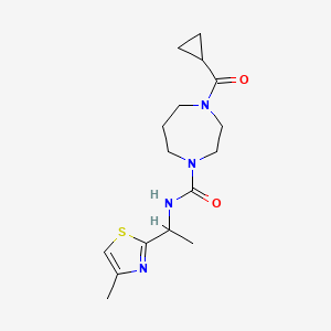 4-(cyclopropanecarbonyl)-N-[1-(4-methyl-1,3-thiazol-2-yl)ethyl]-1,4-diazepane-1-carboxamide