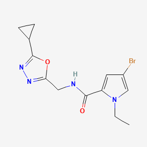 4-bromo-N-[(5-cyclopropyl-1,3,4-oxadiazol-2-yl)methyl]-1-ethylpyrrole-2-carboxamide