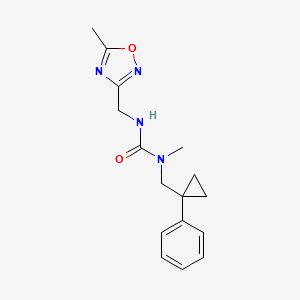 1-Methyl-3-[(5-methyl-1,2,4-oxadiazol-3-yl)methyl]-1-[(1-phenylcyclopropyl)methyl]urea